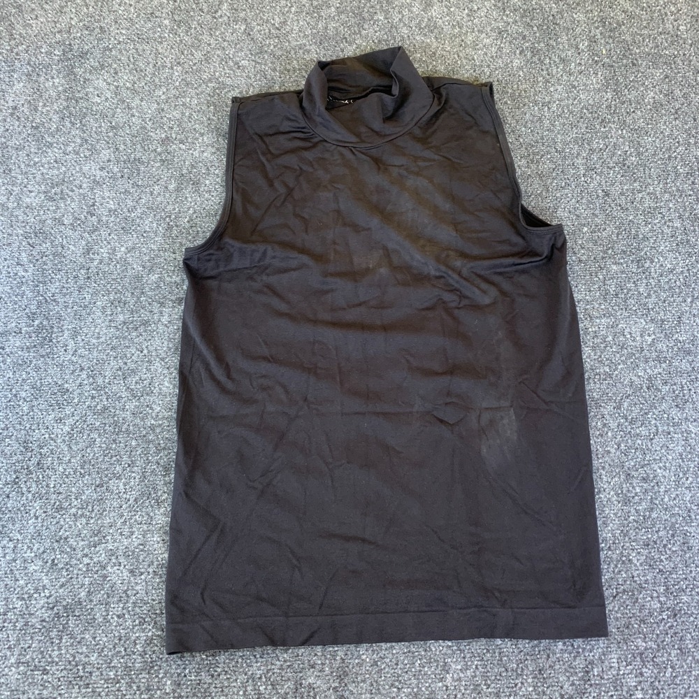 French Laundry Tank Top Womens 2X/3X Black Stretch Mock Neck Sleeveless Pullover